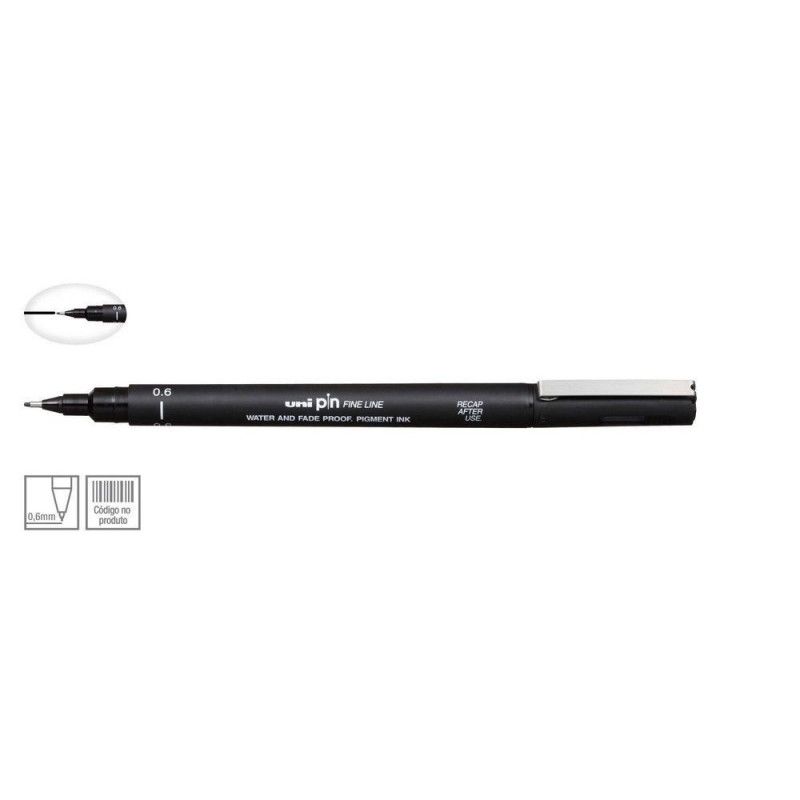 CANETA 0.6 UNI PIN FINE LINE PRETO CIS - REF. 3522 - CAIXA COM 12 UNIDADES