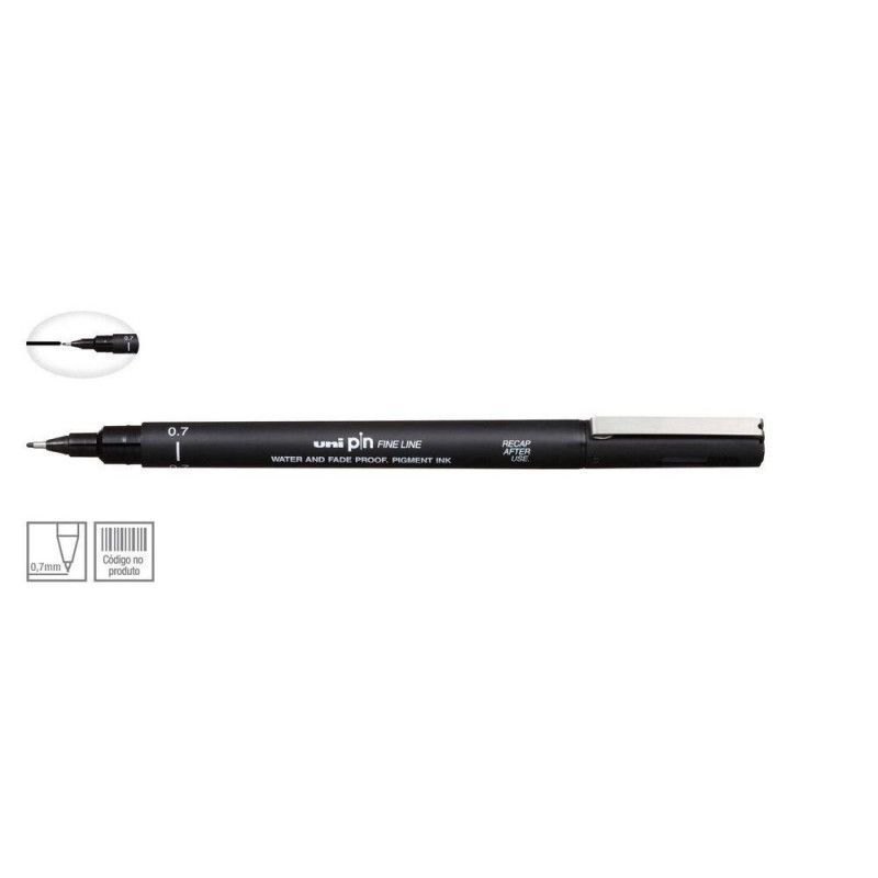 CANETA 0.7 UNI PIN FINE LINE PRETO  - REF. 7100 - 1 UNIDADE