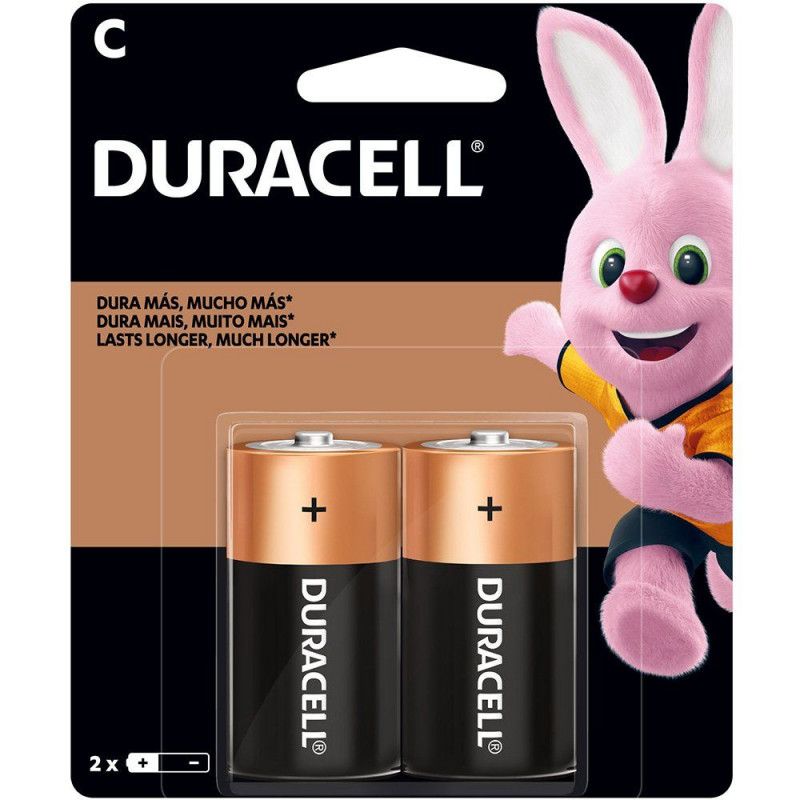 PILHA MEDIA C ALCALINA COM 2 DURACELL - REF. C 2 - 1 UNIDADE
