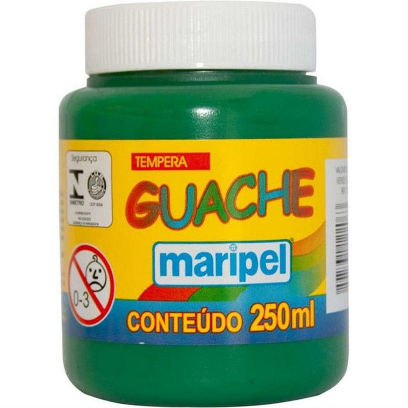 TINTA GUACHE 250ML VERDE ESCURO MARIPEL - REF. 7256 - 1 UNIDADE