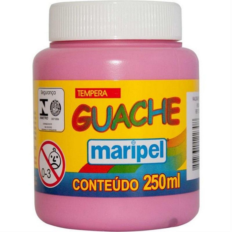 TINTA GUACHE 250ML ROSA MARIPEL - REF. 7258 - 1 UNIDADE