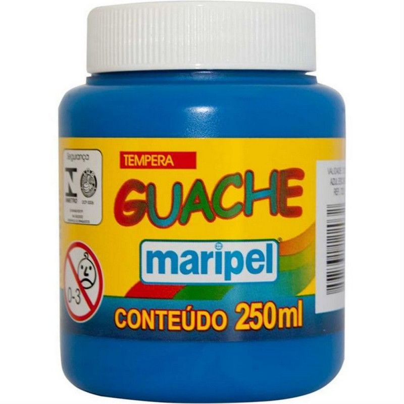 TINTA GUACHE 250ML AZUL ESCURO MARIPEL - REF. 7253 - 1 UNIDADE