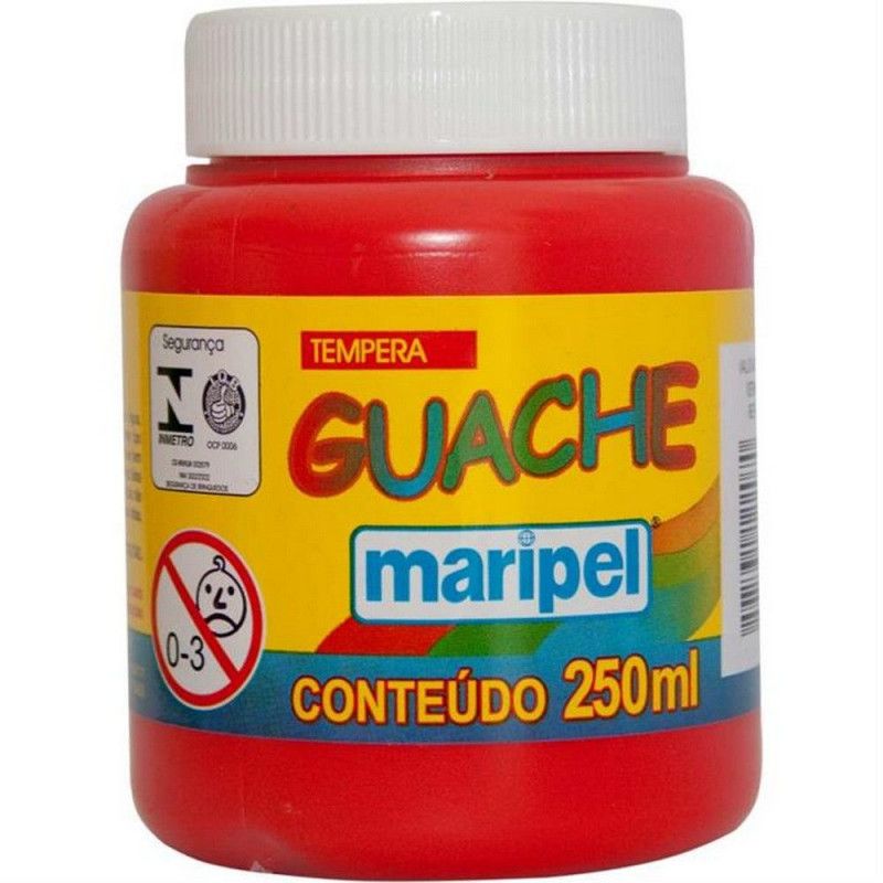 TINTA GUACHE 250ML VERMELHO MARIPEL - REF. 7252 - 1 UNIDADE