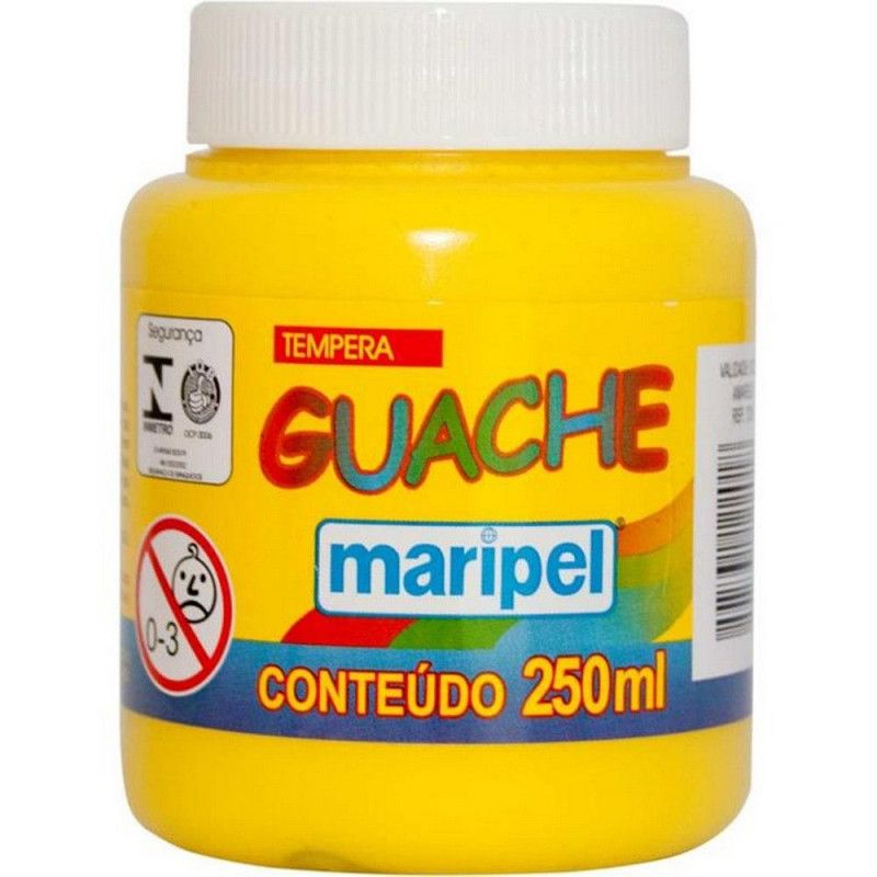 TINTA GUACHE 250ML AMARELO MARIPEL - REF. 7251 - 1 UNIDADE