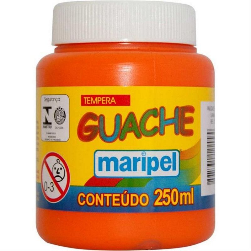 TINTA GUACHE 250ML LARANJA MARIPEL - REF. 7257 - 1 UNIDADE