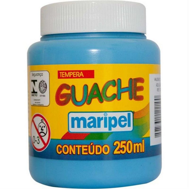 TINTA GUACHE 250ML AZUL CLARO MARIPEL - REF. 7259 - 1 UNIDADE