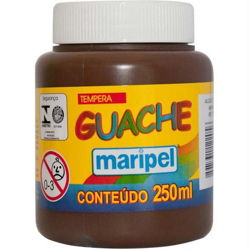 TINTA GUACHE 250ML MARROM MARIPEL - REF. 7255 - 1 UNIDADE