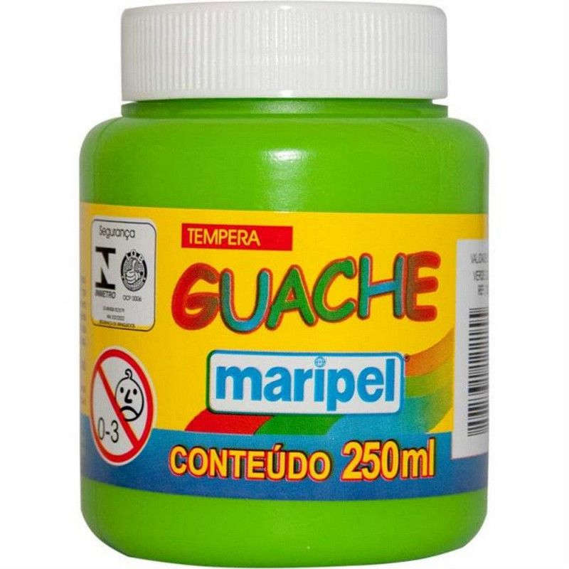 TINTA GUACHE 250ML VERDE CLARO MARIPEL - REF. 7260 - 1 UNIDADE