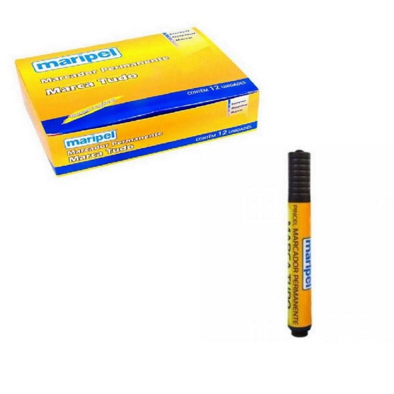 PINCEL MARCADOR PERMANENTE MARCA TUDO - REF 9612P - 1 CAIXA COM 12 UNIDADES
