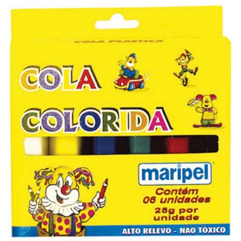 COLA COLORIDA 6 CORES 4006 MARIPEL - REF. 4006 -  1 UNIDADE