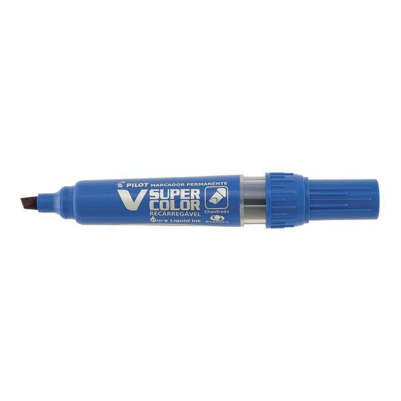PINCEL MARCADOR PERMANENTE V SUPER COLOR AZUL - REF. SCA-VSC - CAIXA COM 12 UNIDADES