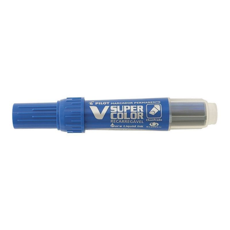 PINCEL MARCADOR PERMANENTE V SUPER COLOR AZUL - REF. SCA-VSC - CAIXA COM 12 UNIDADES