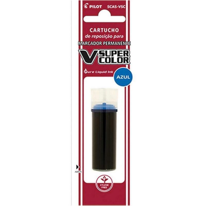 REFIL PINCEL MARCADOR PERMANENTE AZUL PILOT - REF. SCAS-VSC - CAIXA COM 12 UNIDADES