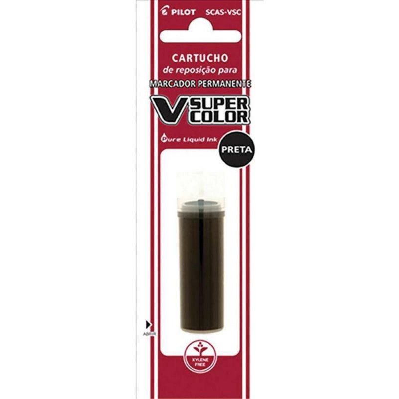 REFIL PINCEL MARCADOR PERMANENTE PRETO PILOT - REF. SCAS-VSC - CAIXA COM 12 UNIDADES