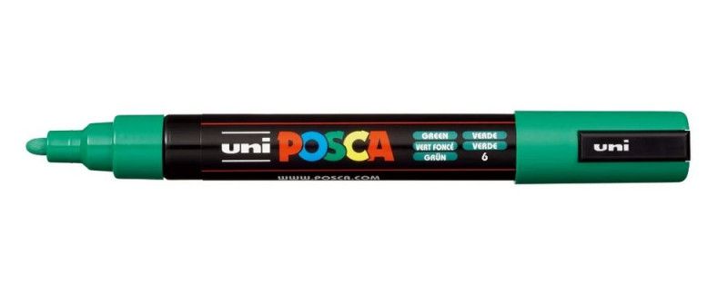 CANETA UNI POSCA PC-5M 5D VERDE - REF. PC-5M 5D - 1 UNIDADE