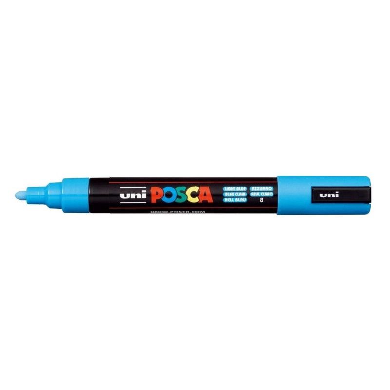 CANETA UNI POSCA PC-5M 5D AZUL CLARO - REF. PC-5M 5D - 1 UNIDADE