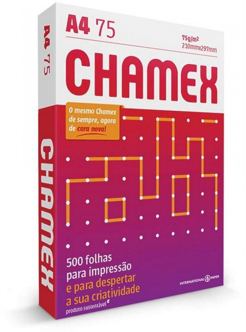 PAPEL SULFITE A4 75G COM 500 FOLHAS CHAMEX - REF. 152 - 1 UNIDADE