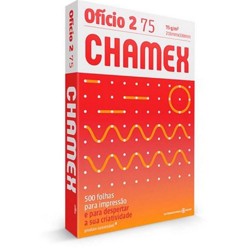 PAPEL SULFITE OFICIO 2 75G COM 500 FOLHAS CHAMEX - REF. 150 - CAIXA COM 10 UNIDADES