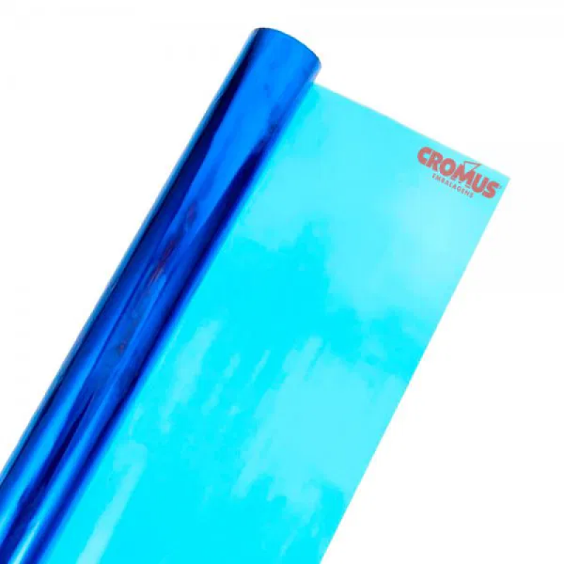 PAPEL CELOFANE 85X100CM AZUL FOLHA CROMUS - REF. 32401 - PACOTE COM 50 UNIDADES