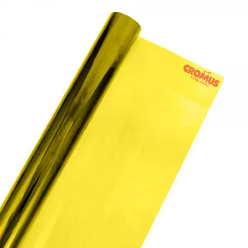 PAPEL CELOFANE 85X100CM AMARELO FOLHA CROMUS - REF. 32400 - PACOTE COM 50 UNIDADES
