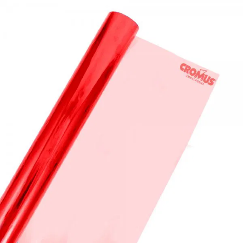 PAPEL CELOFANE 85X100CM VERMELHO FOLHA CROMUS - REF. 32410 - PACOTE COM 50 UNIDADES