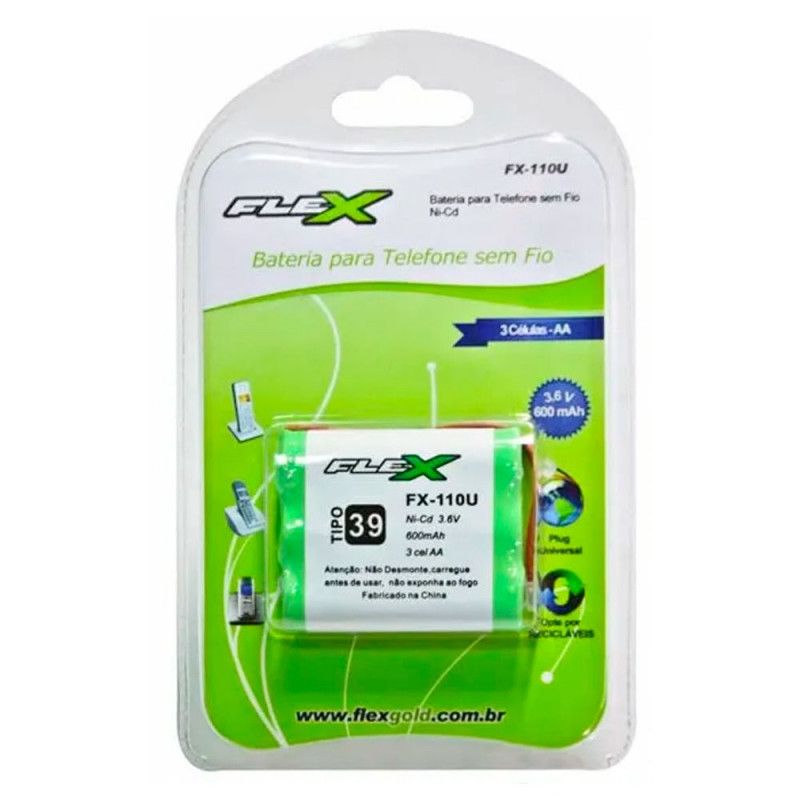 BATERIA PARA TELEFONE SEM FIO 3 CELULAS TIPO AA - 1 UNIDADE