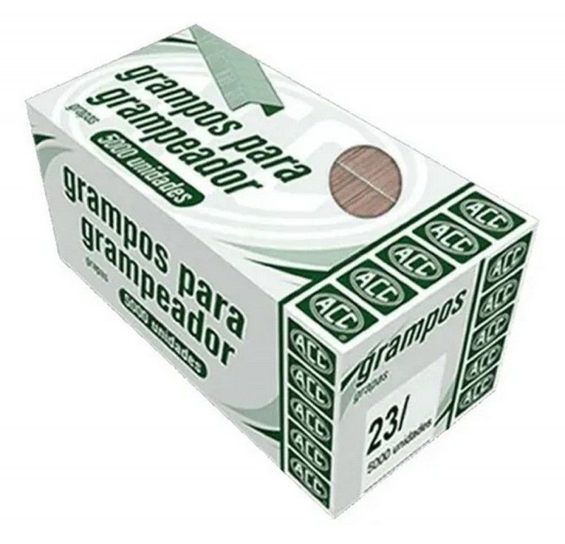 GRAMPO 9/ 6-23/6 GALVANIZADO COM 5000 GRAMPOS ACC - REF. 9.24.11.12-1 - 1 UNIDADE