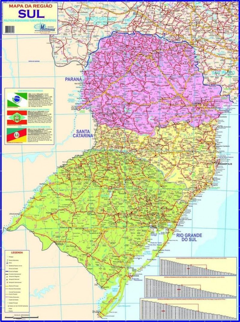 MAPA COM MOLDURA REGIAO SUL POLITICO - 1 UNIDADE