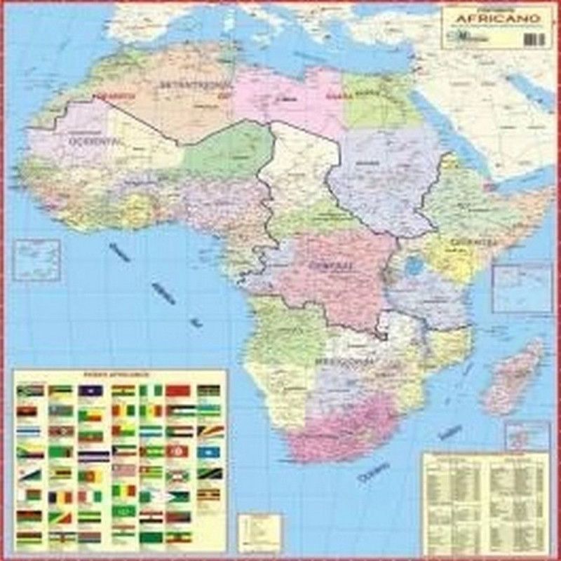 MAPA COM MOLDURA CONTINENTE AFRICANO POLITICO - REF. 4074 - 1 UNIDADE