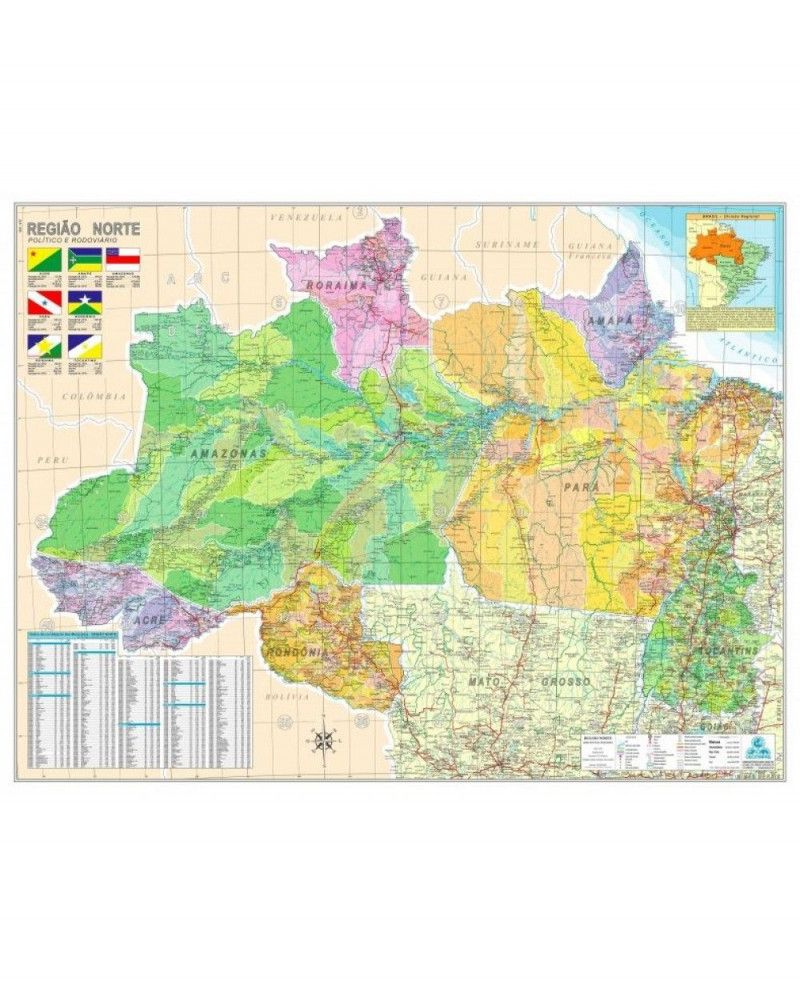 MAPA COM MOLDURA REGIAO NORTE DO BRASIL - 1 UNIDADE