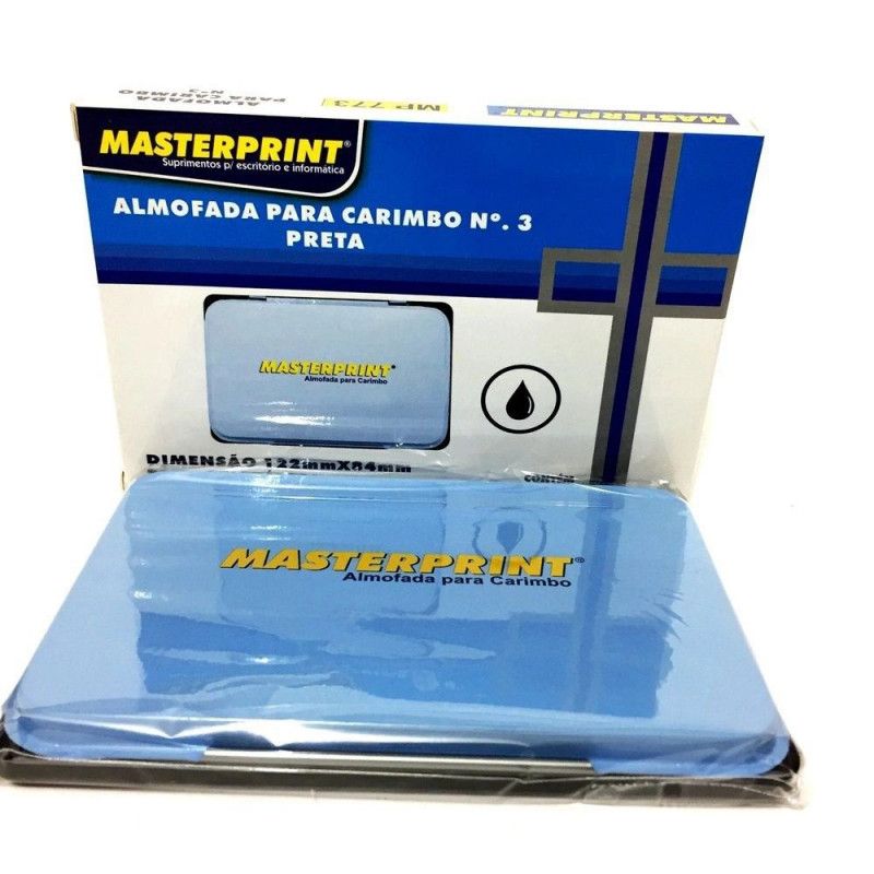 ALMOFADA CARIMBO N 3 PRETO MASTERPRINT - REF. MP773 - 1 UNIDADE