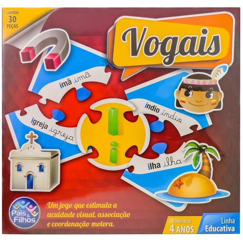 PEDAGOGICO BRINCAR DE APRENDER VOGAIS - REF. 2895 - 1 UNIDADE
