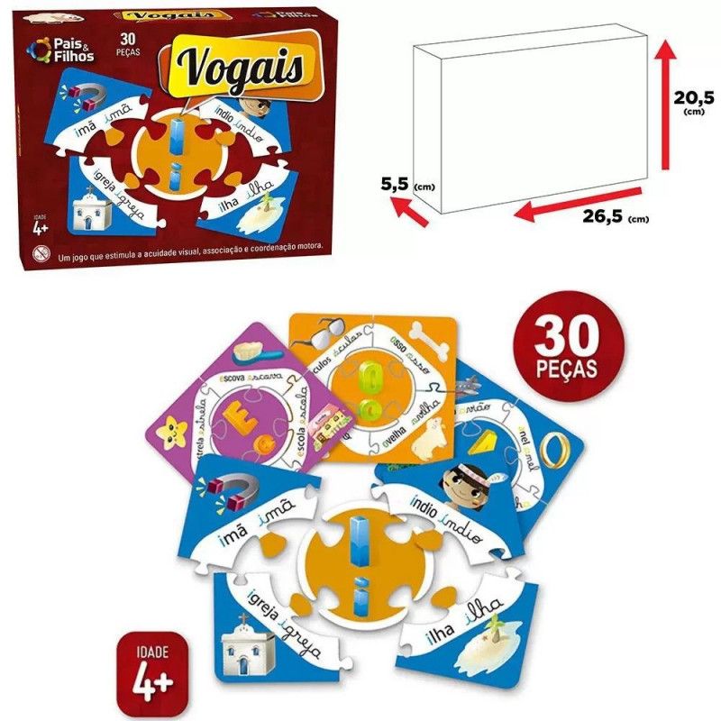 PEDAGOGICO BRINCAR DE APRENDER VOGAIS - REF. 2895 - 1 UNIDADE