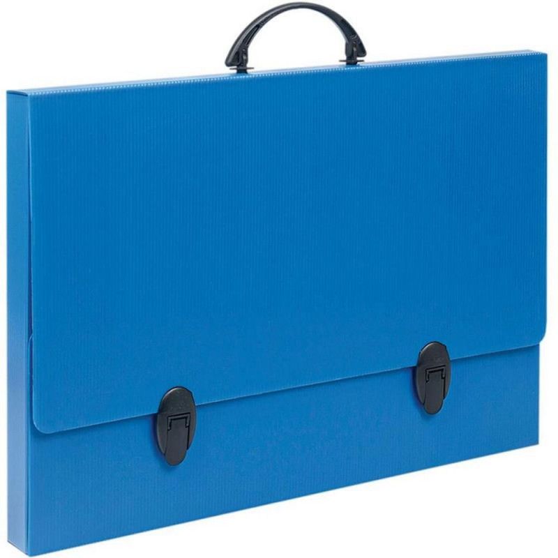 MALETA A3 COM ALCA POLIONDA AZUL POLIBRAS - REF. 186709 - 1 UNIDADE