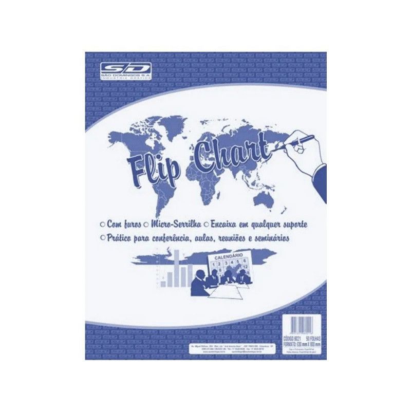 BLOCO FLIP CHART 630X800MM SAO DOMINGOS - REF. 6021 / 10032 - CAIXA MASTER COM 5 BLOCOS