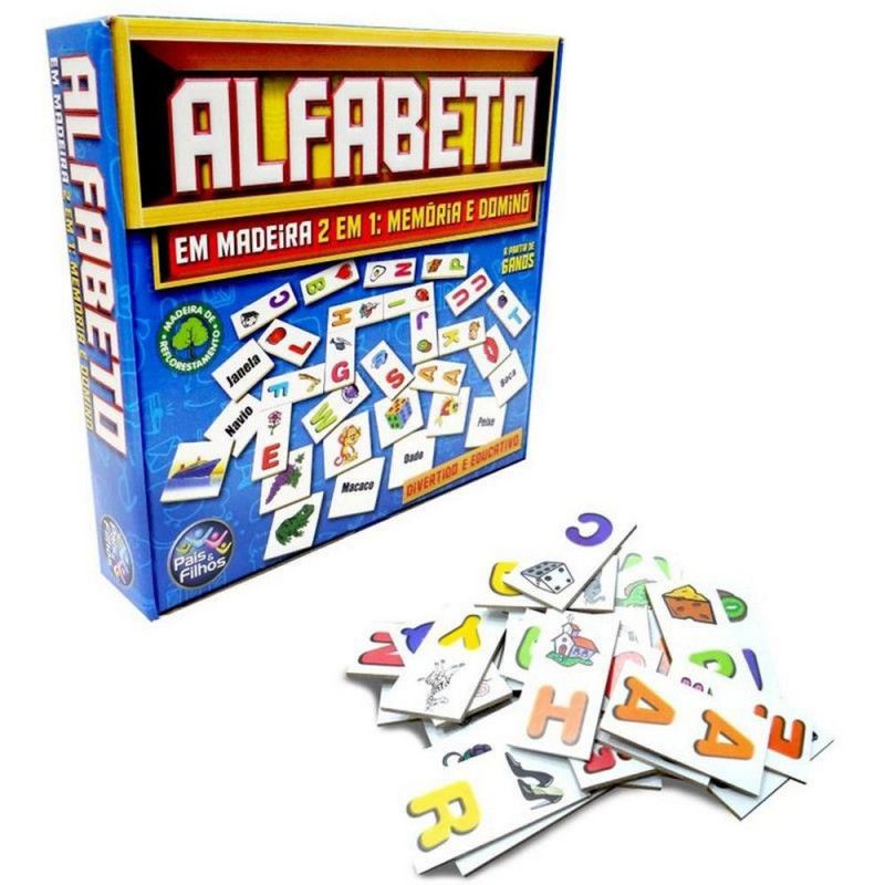 JOGO ALFABETO MADEIRA 51 PECAS PAIS E FILHOS - REF. 2904 - 1 UNIDADE