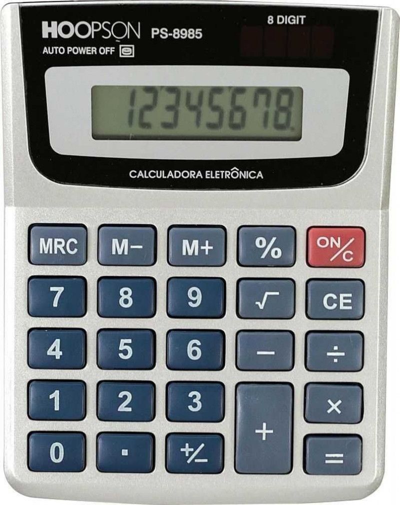 CALCULADORA 8 DIGITOS BATERIA PS-8985 12CM HOOPSON - REF. PS-8985 - 1 UNIDADE