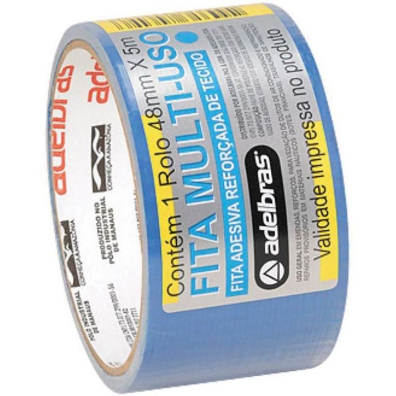 FITA SILVER TAPE 48MMX5M AZUL ADELBRAS - 1 UNIDADE