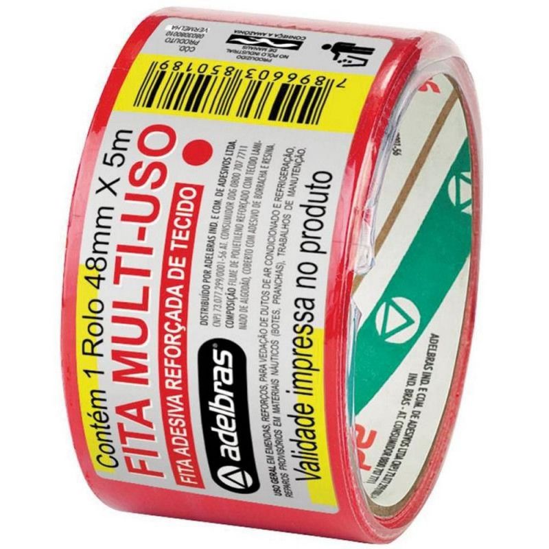 FITA SILVER TAPE 48MMX5M VERMELHA ADELBRAS - 1 UNIDADE