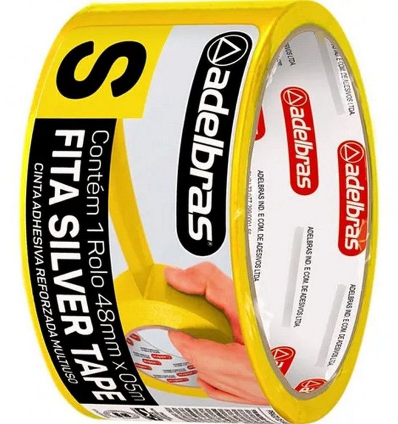 FITA SILVER TAPE 48MMX5M AMARELO ADELBRAS - 1 UNIDADE