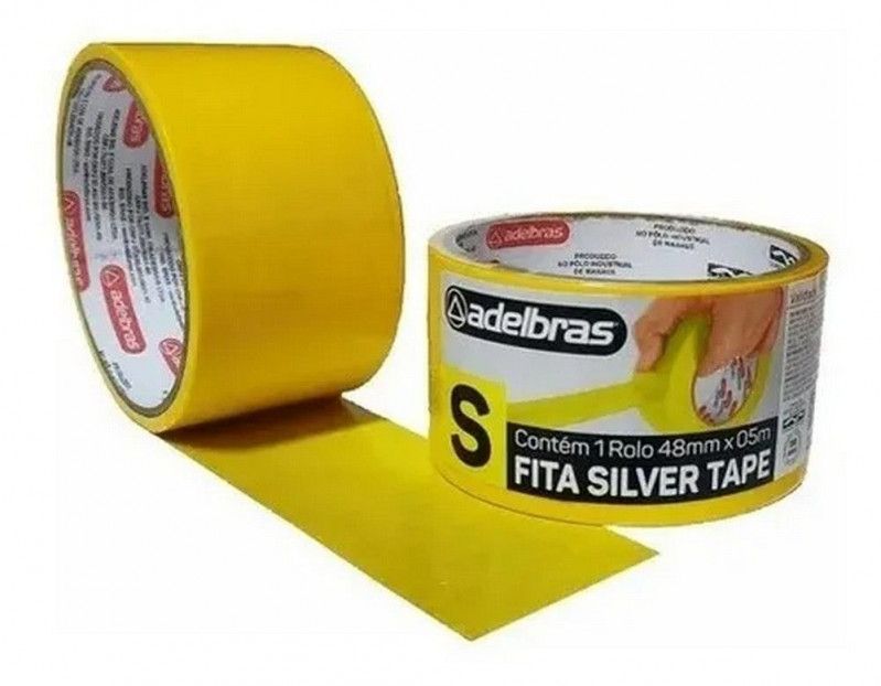 FITA SILVER TAPE 48MMX5M AMARELO ADELBRAS - 1 UNIDADE