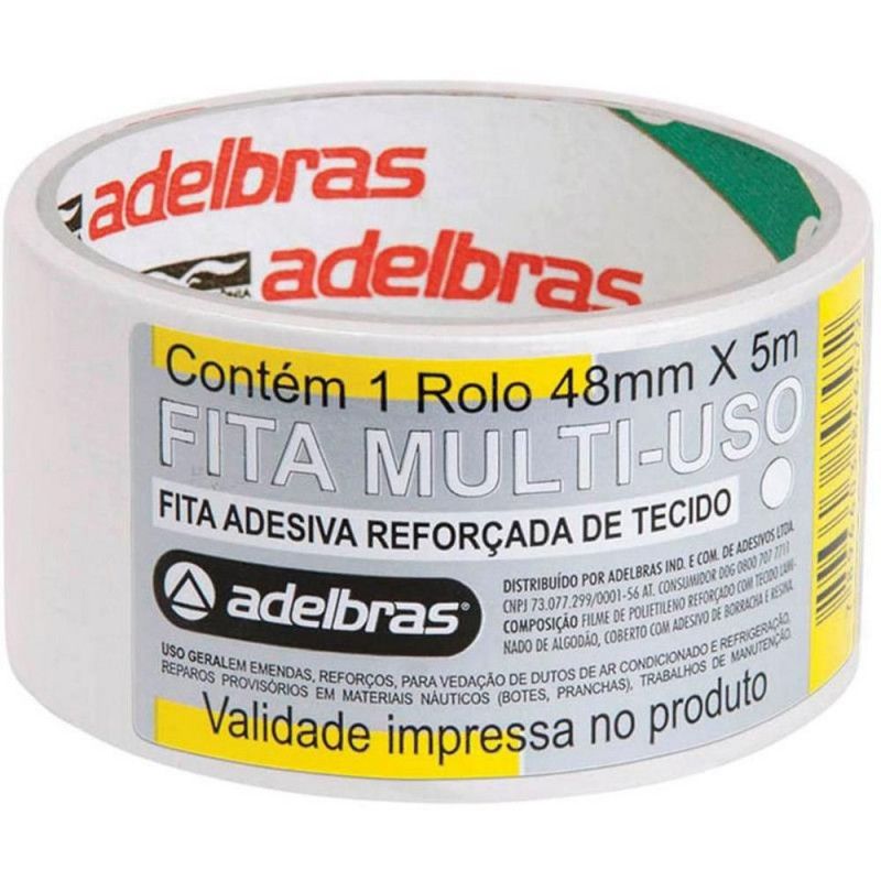 FITA SILVER TAPE 48MMX5M BRANCO ADELBRAS - 1 UNIDADE