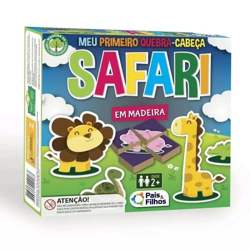 QUEBRA CABECA SAFARI MADEIRA 32 PECAS PAIS E FILHOS - REF. 2918 - 1 UNIDADE
