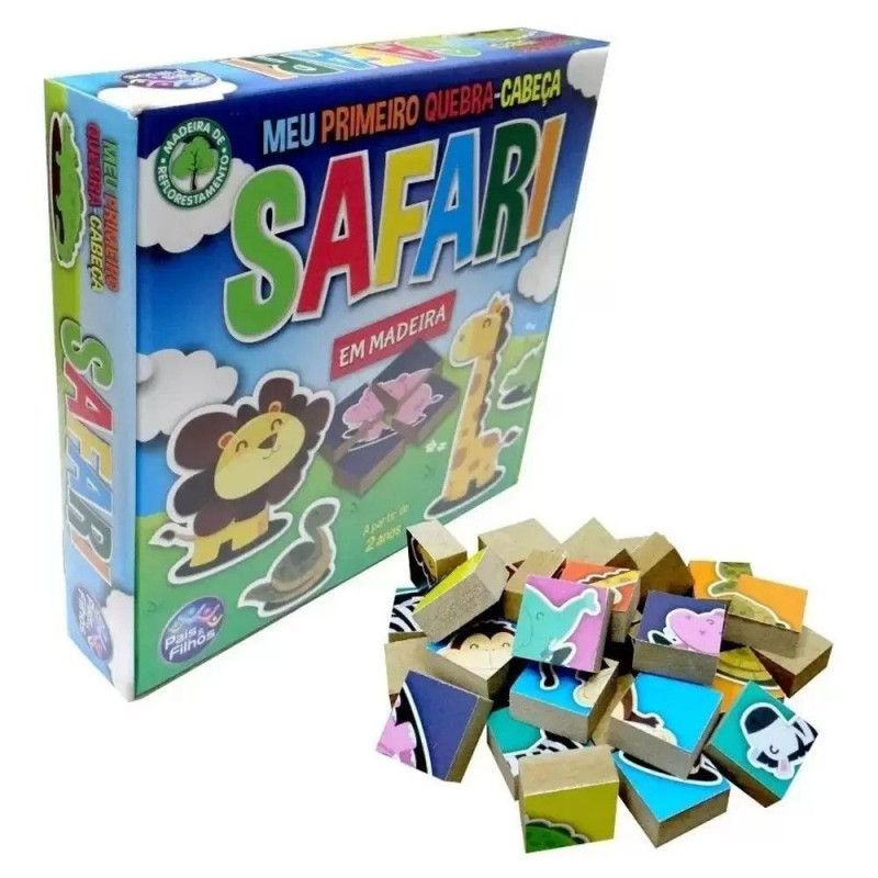 QUEBRA CABECA SAFARI MADEIRA 32 PECAS PAIS E FILHOS - REF. 2918 - 1 UNIDADE