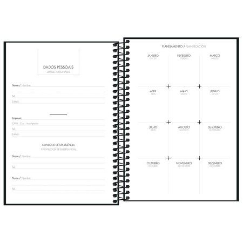 AGENDA ESPIRAL PERMANENTE NAPOLI M5 TILIBRA - REF. 14163 - PACOTE COM 5 UNIDADES