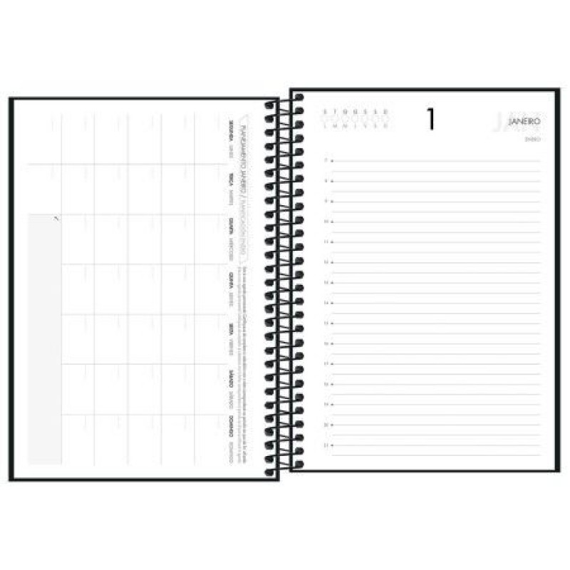 AGENDA ESPIRAL PERMANENTE NAPOLI M5 TILIBRA - REF. 14163 - PACOTE COM 5 UNIDADES