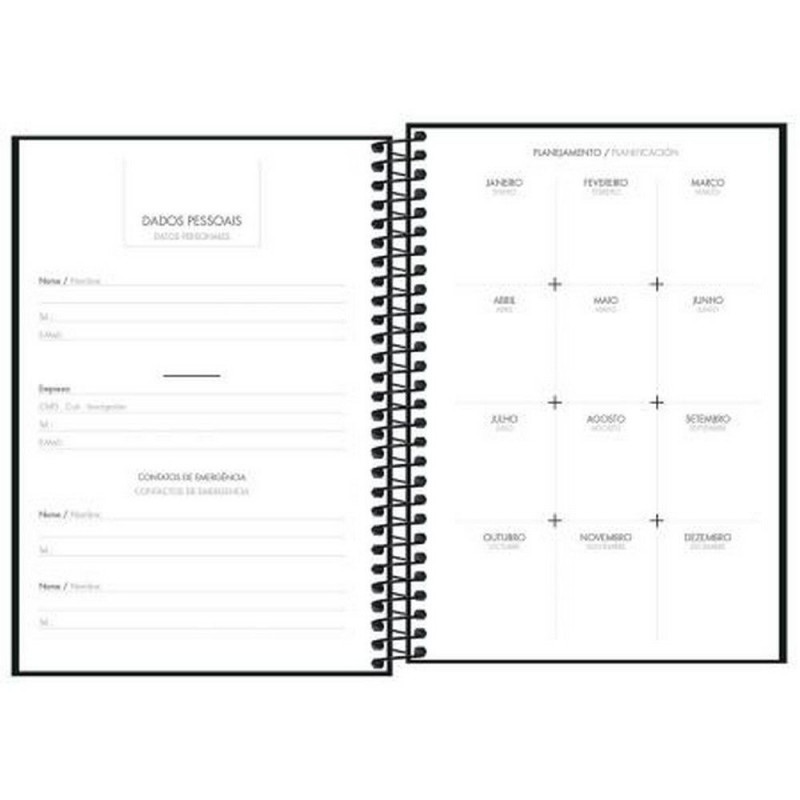 AGENDA ESPIRAL PERMANENTE NAPOLI M5 TILIBRA - REF. 14163 - PACOTE COM 5 UNIDADES