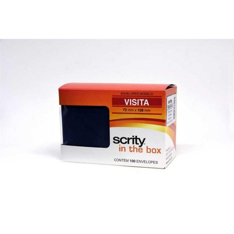 ENVELOPE VISITA 72X108MM AZUL MARINHO SCRITY - REF. P.SEGURO - CAIXA COM 100 UNIDADES
