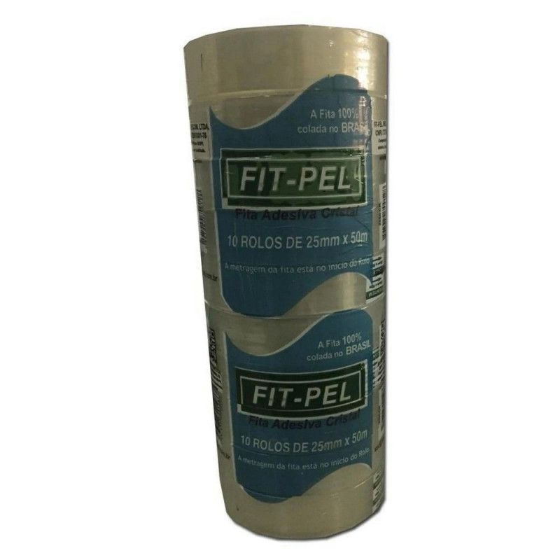 FITA ADESIVA TRANSPARENTE 25MMX50M FIT PEL - PACOTE COM 10 UNIDADES