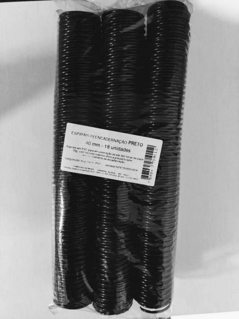ESPIRAL 40 MM PRETO 300 FOLHAS - CAIXA COM 18 UNIDADES
